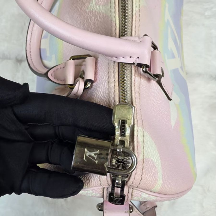 LOUIS VUITTON路易威登 Speedy25馬卡龍暈染限定款 25×19×15cm-9