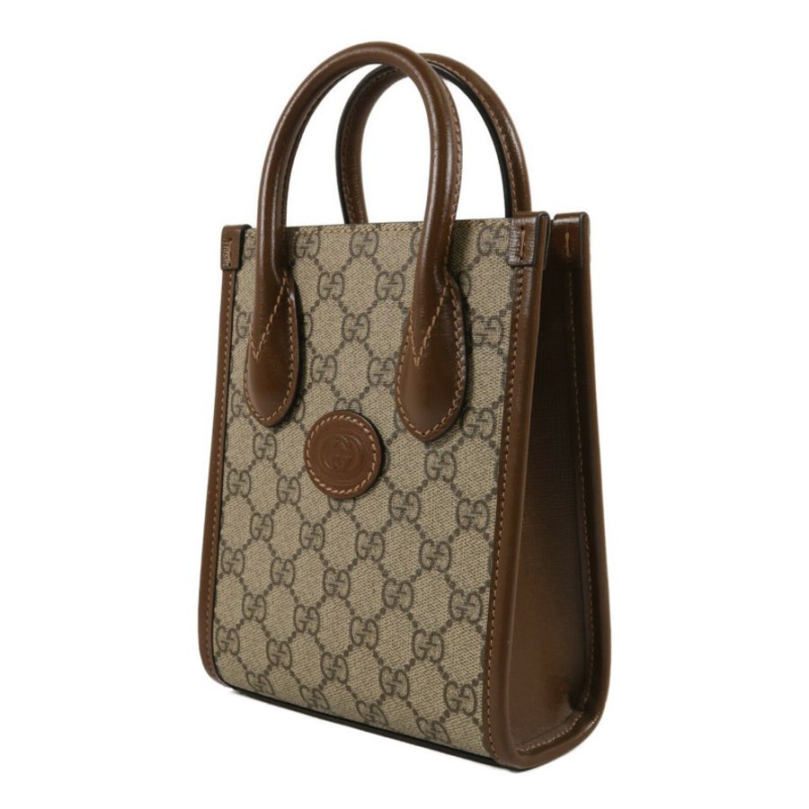 GUCCI 塗層帆布Interlocking G Mini Tote Bag手挽肩背兩用袋-2