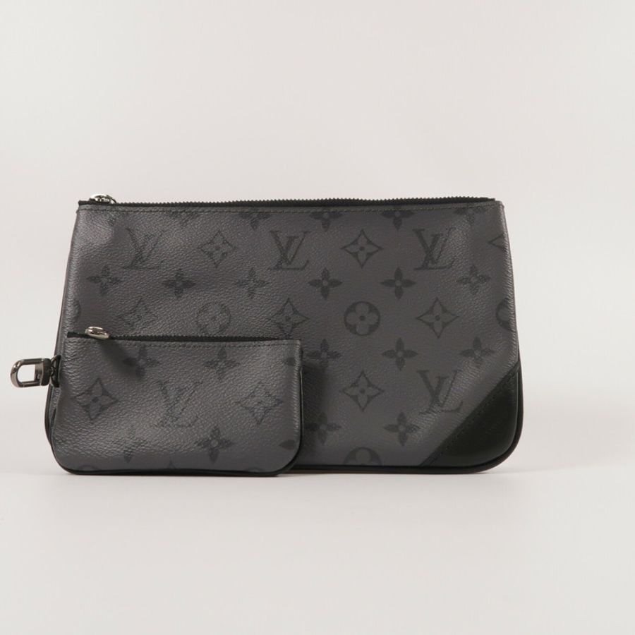 LOUIS VUITTON Monogram Eclipse Reverse Trio Messenger肩背袋-10