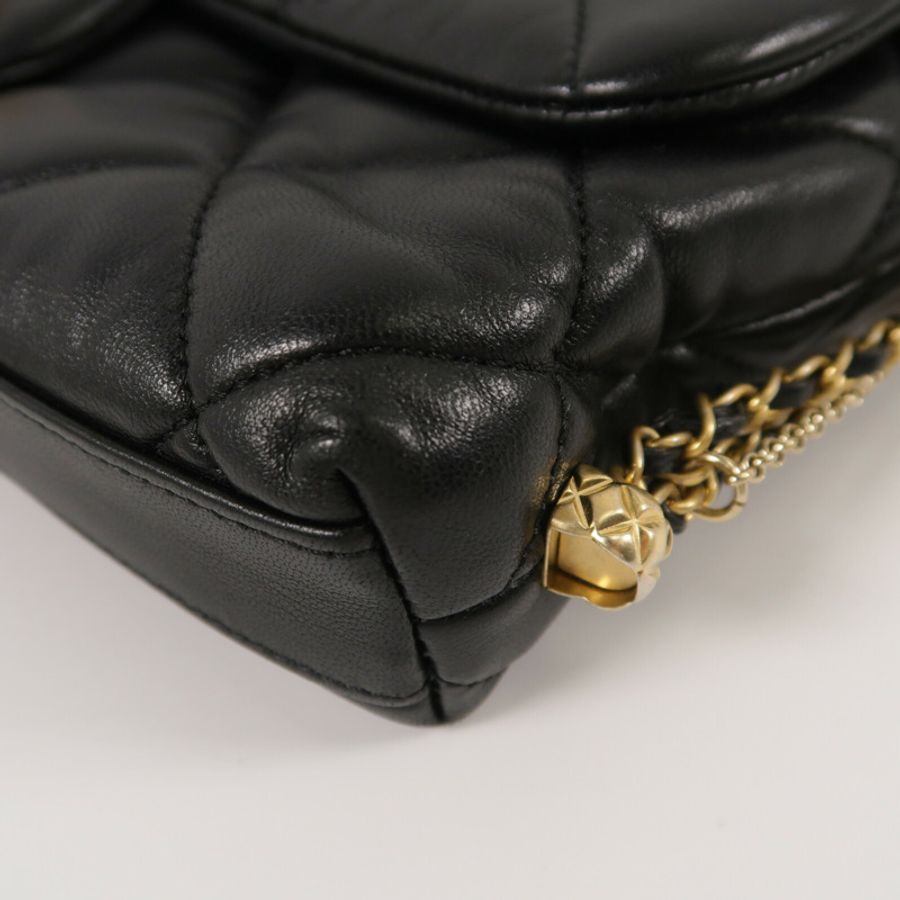 CHANEL 羊皮皮革Flap Bag鏈帶肩背袋-12
