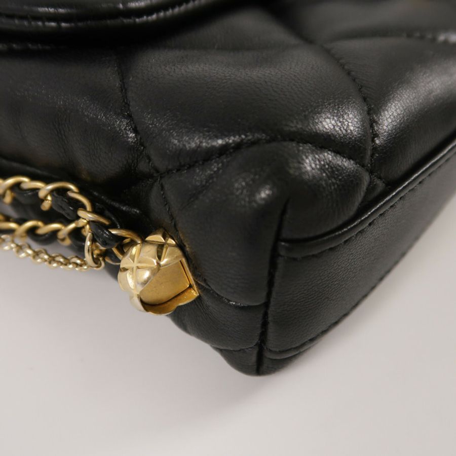 CHANEL 羊皮皮革Flap Bag鏈帶肩背袋-13