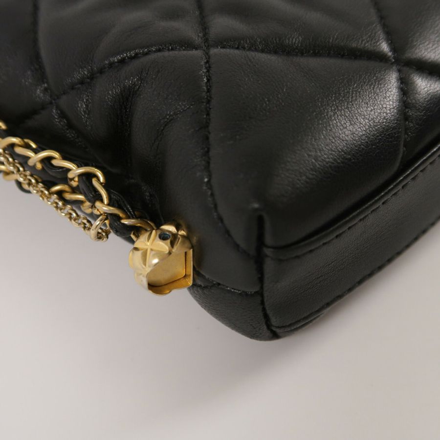 CHANEL 羊皮皮革Flap Bag鏈帶肩背袋-15