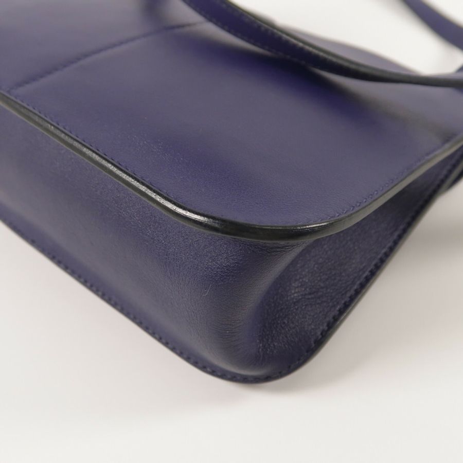 HERMES Swift皮革Mini Halzan手挽肩背兩用袋Bleu Encre-11