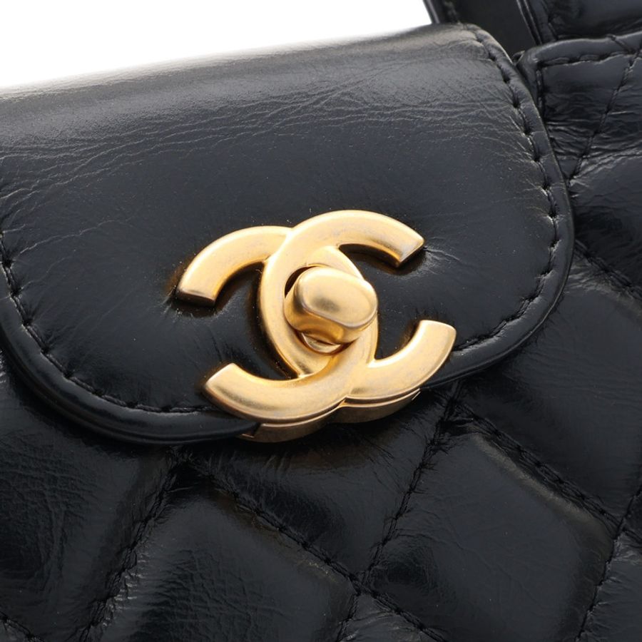 黑色 牛皮 Nano Kelly 肩背包 金釦【CHANEL 香奈兒】 AP3435-5