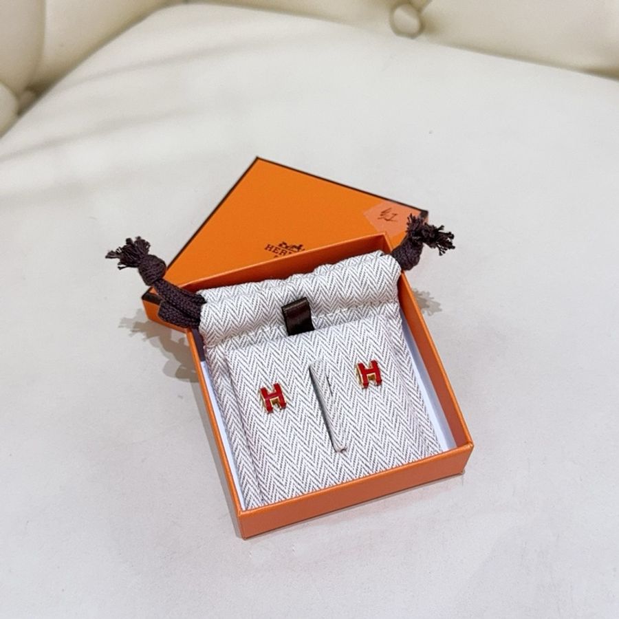 HERMES/愛馬仕 POP H系列 Mini Pop H 耳環 女款 鑲金色-1