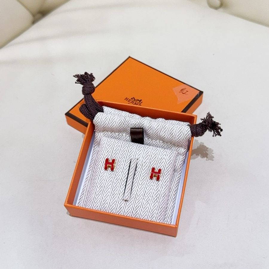 HERMES/愛馬仕 POP H系列 Mini Pop H 耳環 女款 鑲金色-2