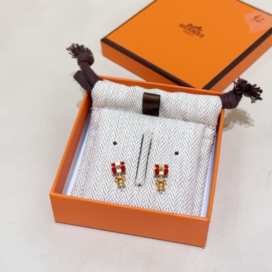 HERMES/愛馬仕 POP H系列 Mini Pop H 耳環 女款 鑲金色-3
