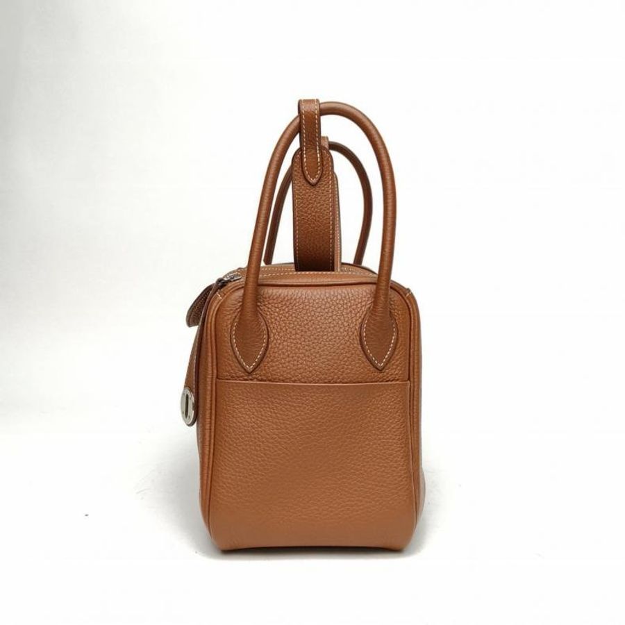 HERMES Lindy26金棕色TC皮U刻銀扣肩背包-1