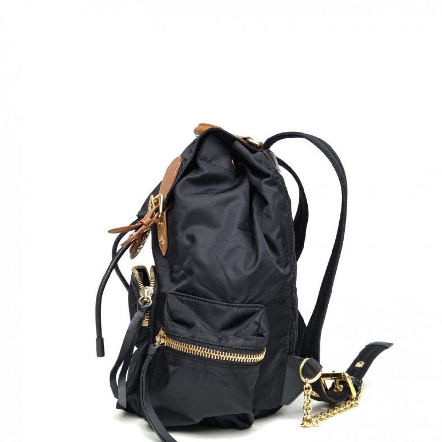 Burberry TheRucksack軍旅雙肩包中號黑色尼龍-1