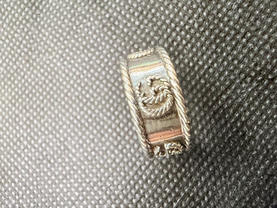 Gucci 925純銀麻花GG logo戒指-7