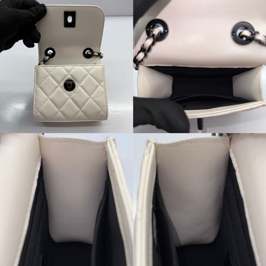 CHANEL 香奈兒 白色MATELASSE鏈條肩背包 斜背包 A81633 TRENDY-6