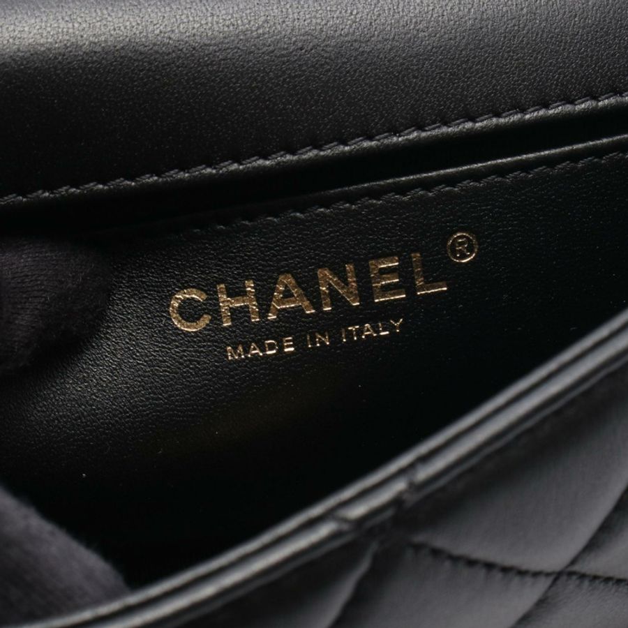 香奈兒 (CHANEL) 絎縫全翻蓋鏈條單肩背包 AS4234 黑色皮革 二手 金色五金-3