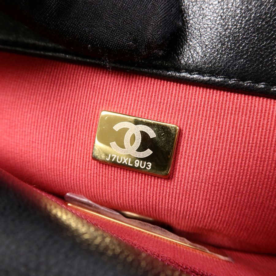 CHANEL 羊皮皮革Chanel 19 Small鏈帶手挽肩背兩用袋-7