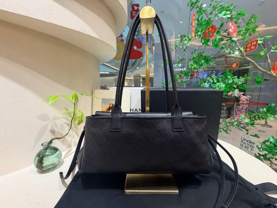 爆款 CHANEL 香奈兒 26A法棍包 菱格 荔枝牛皮金扣 手提單肩包 小號 女款 黑色現貨-4
