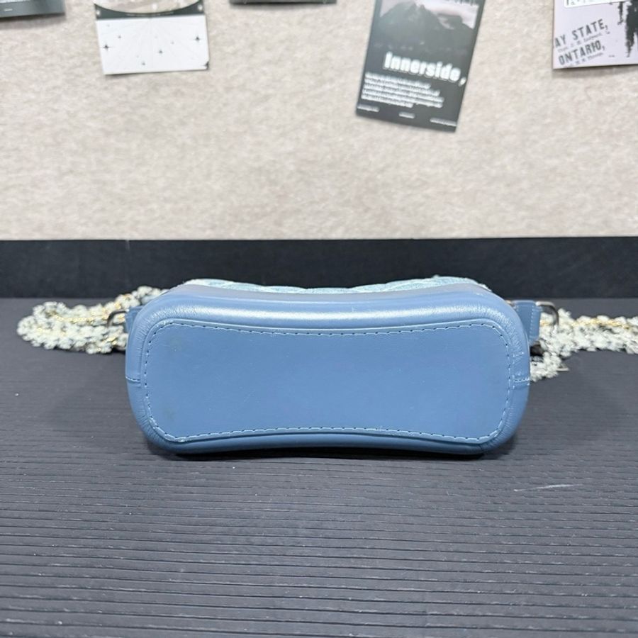 Chanel/香奈兒 20P 藍色 牛仔丹寧 流浪 小號單肩包斜挎包 附件:保卡-4