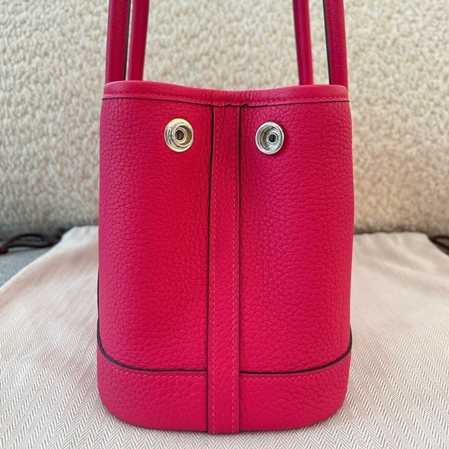 Hermes/愛馬仕 Garden party mini墨西哥粉花園包手提包 K刻 銀扣 附件:塵袋-2