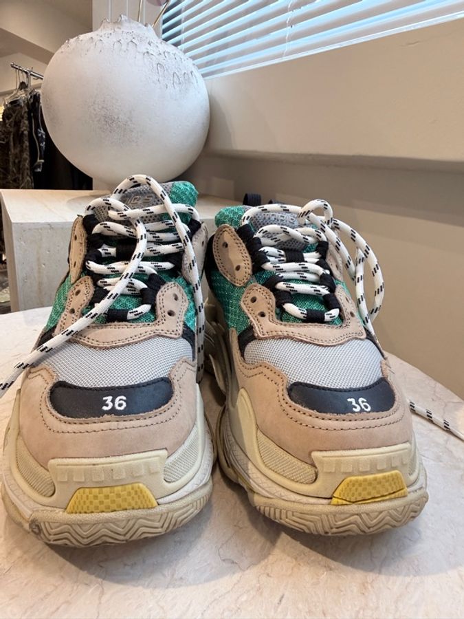Balenciaga✨Triple S 多色皮革拼接老爹鞋 #36-1