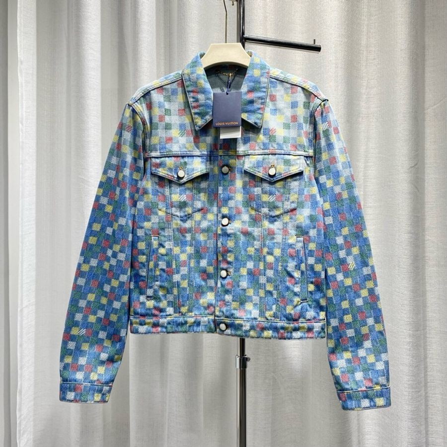 Louis Vuitton 路易威登 夾克外套 50碼 SS25 牛仔外套 棋盤格 珍珠扣 彩色-0