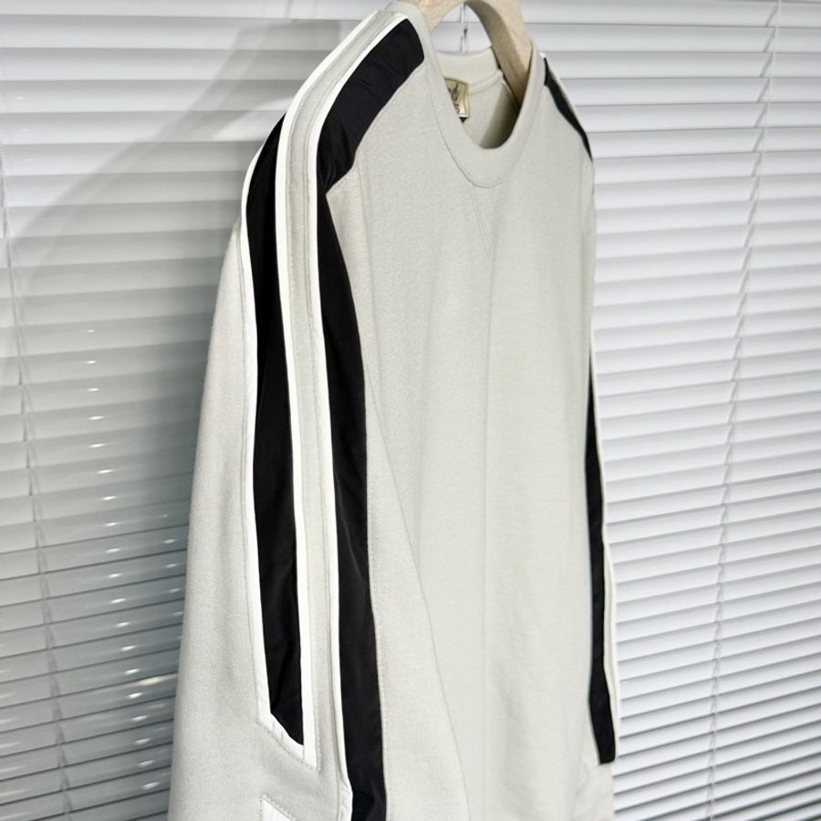 Hermès 愛馬仕 衛衣 M碼 經典款 雙臂H條紋logo 反光條 灰色-2