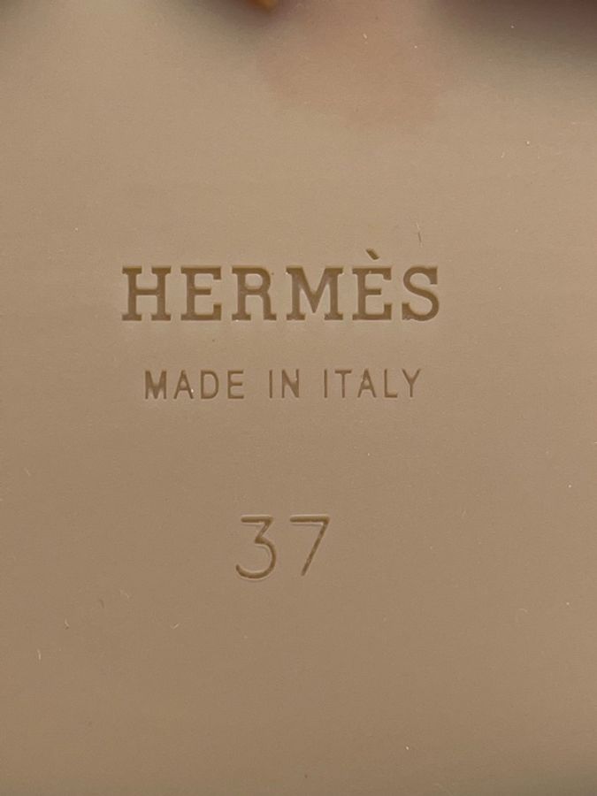 Hermes愛馬仕 霧霾藍麂皮H扣樂福鞋 37碼-7