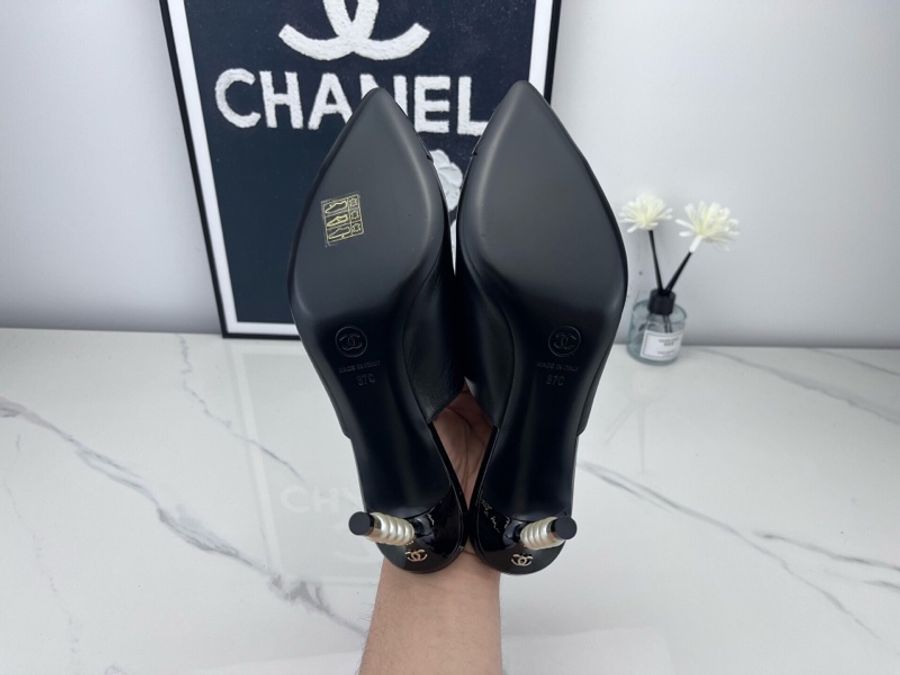 未使用 Chanel香奈兒 黑色珍珠高跟 37碼-7