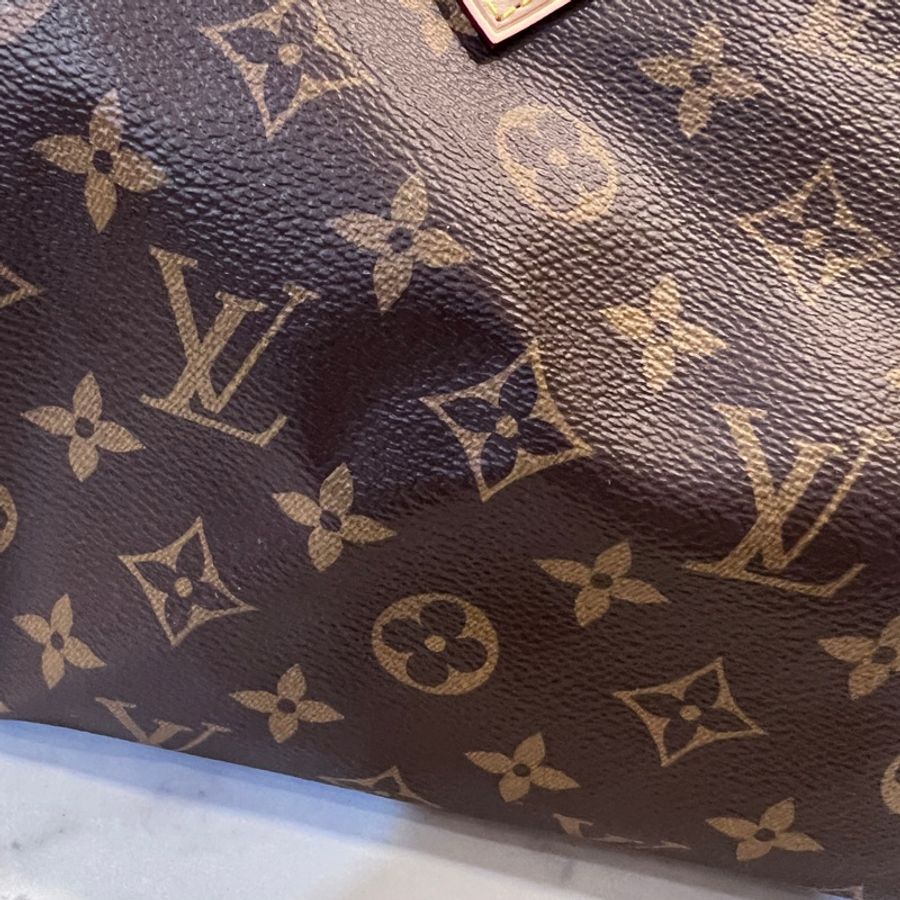 LV 原花金釦Speedy Bandouliere25 手提肩斜背包-23