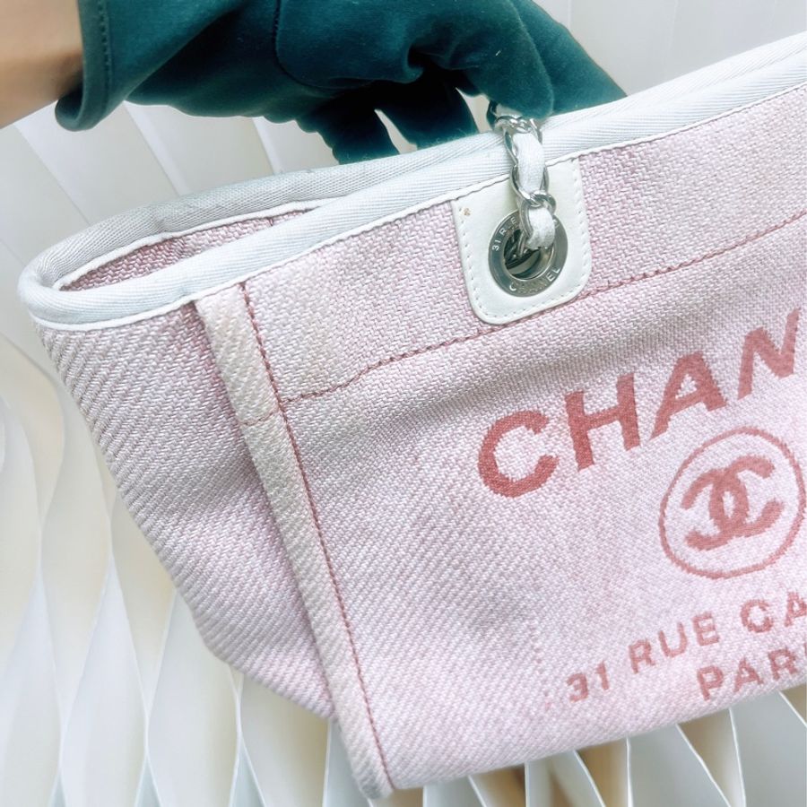 Chanel deauville 小號淺粉色沙灘包-2