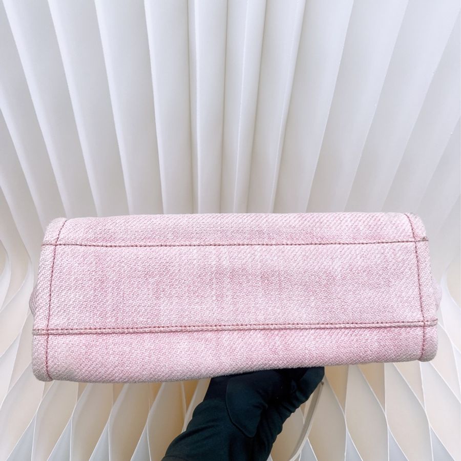 Chanel deauville 小號淺粉色沙灘包-4