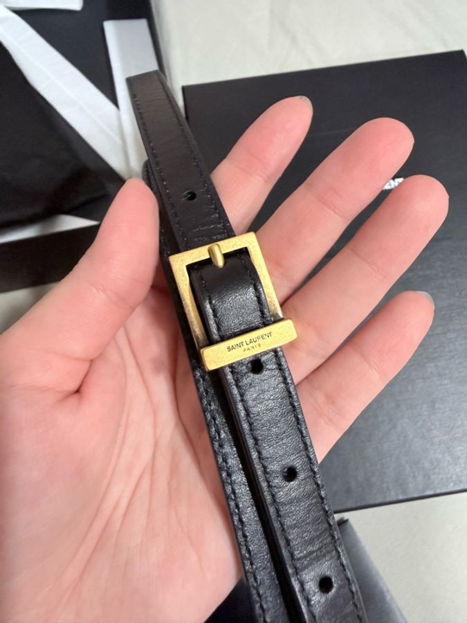 YSL |Saint Laurent|LE 5 A 7 小牛皮斜背手機包-3