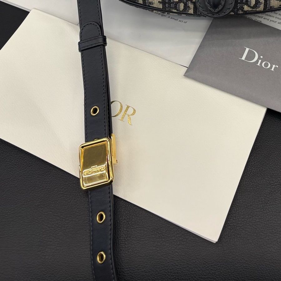 Dior 迪奥 藍花中號BOBBY馬鞍斜挎-4