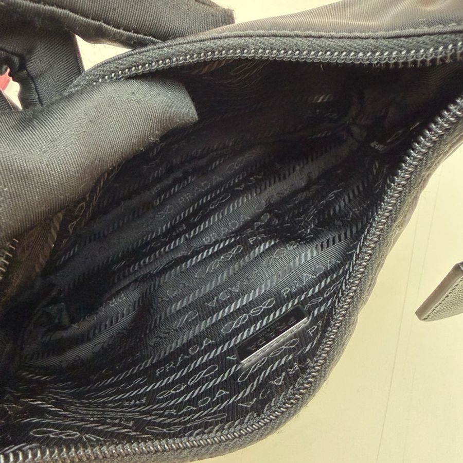 普拉達 Prada Hobo 2000 黑色尼龍腋下包-8