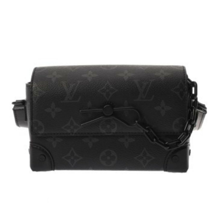 路易威登 (LOUIS VUITTON) Monogram Eclipse Steamer Wearable Wallet 黑色 M81852 男士帆布肩背包 A 級二手 Ginzo-0