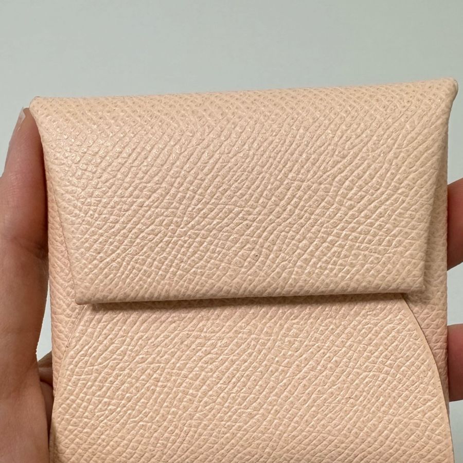 自用超值 Hermès Bastia 零錢包|淡粉色 Epsom 皮革|二手附盒-7