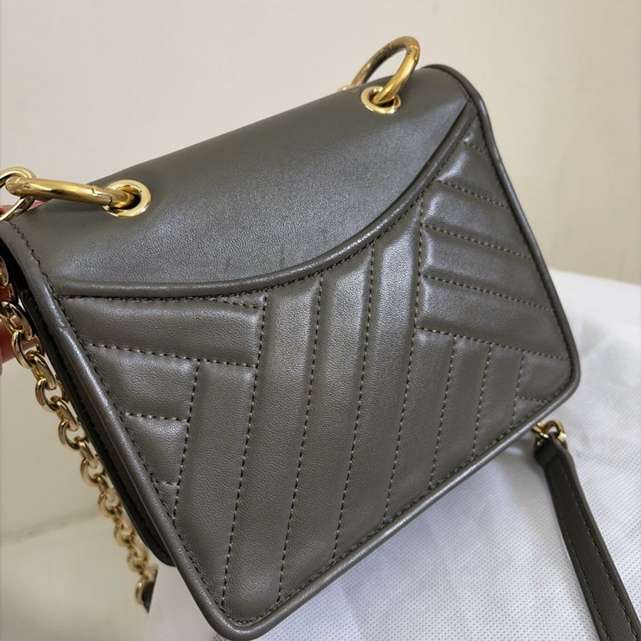 Tory Burch Kira mini 橄欖綠色斜肩包-11