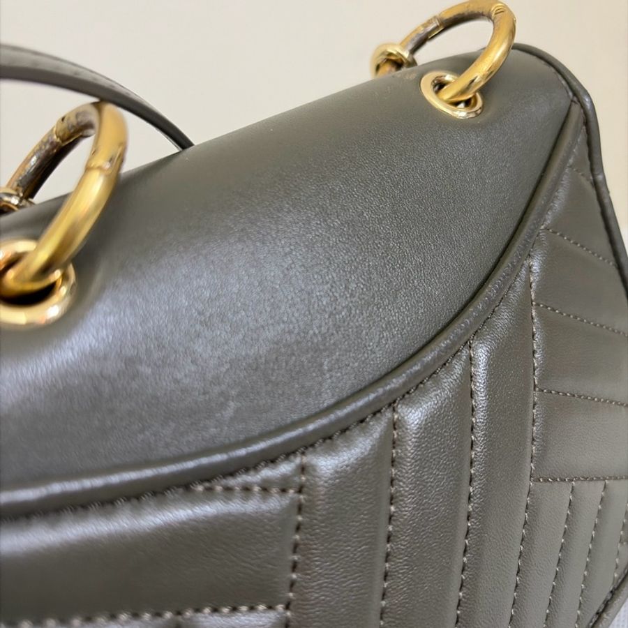 Tory Burch Kira mini 橄欖綠色斜肩包-35