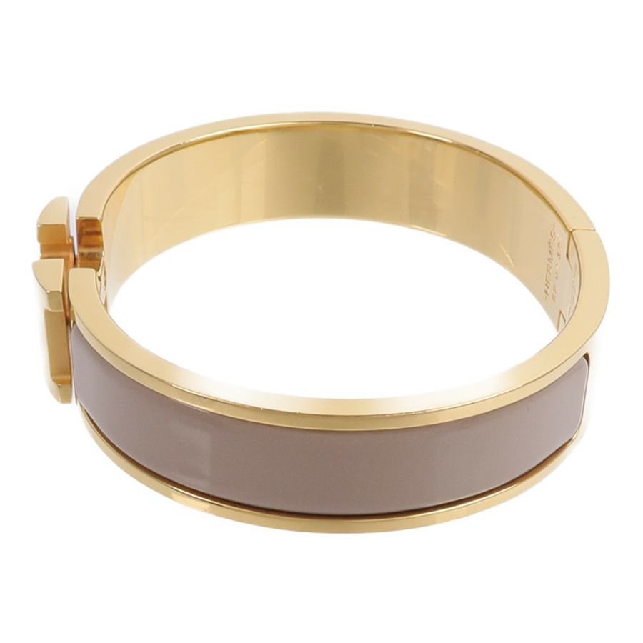 HERMES 金屬Clic-H手鐲Marron Glace-1