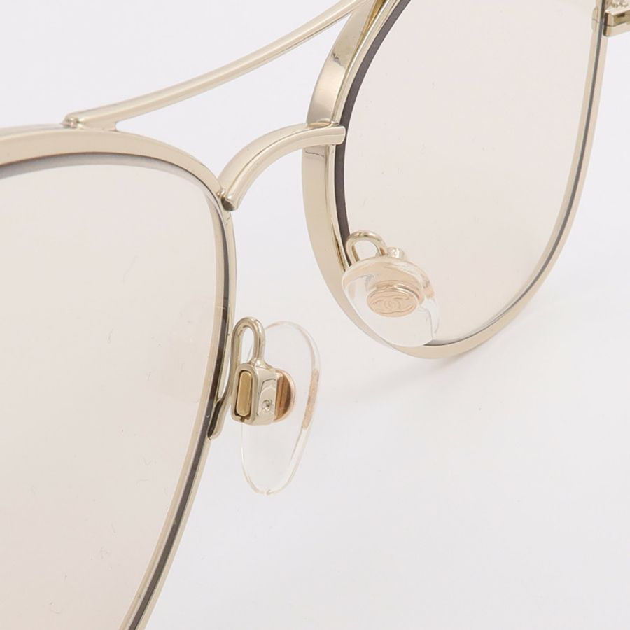 CHANEL PVC/金屬Aviator Sunglasses太陽眼鏡-4