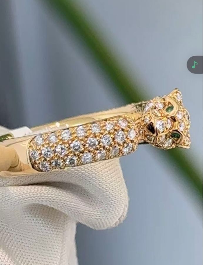🐆 Cartier PANTHÈRE DE CARTIER 美洲豹戒指|全鑽鋪鑲|55號-11