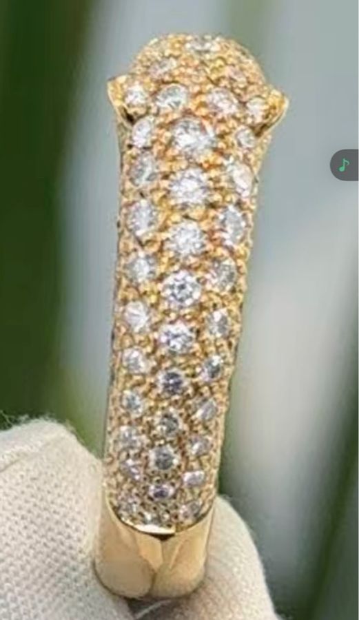 🐆 Cartier PANTHÈRE DE CARTIER 美洲豹戒指|全鑽鋪鑲|55號-14