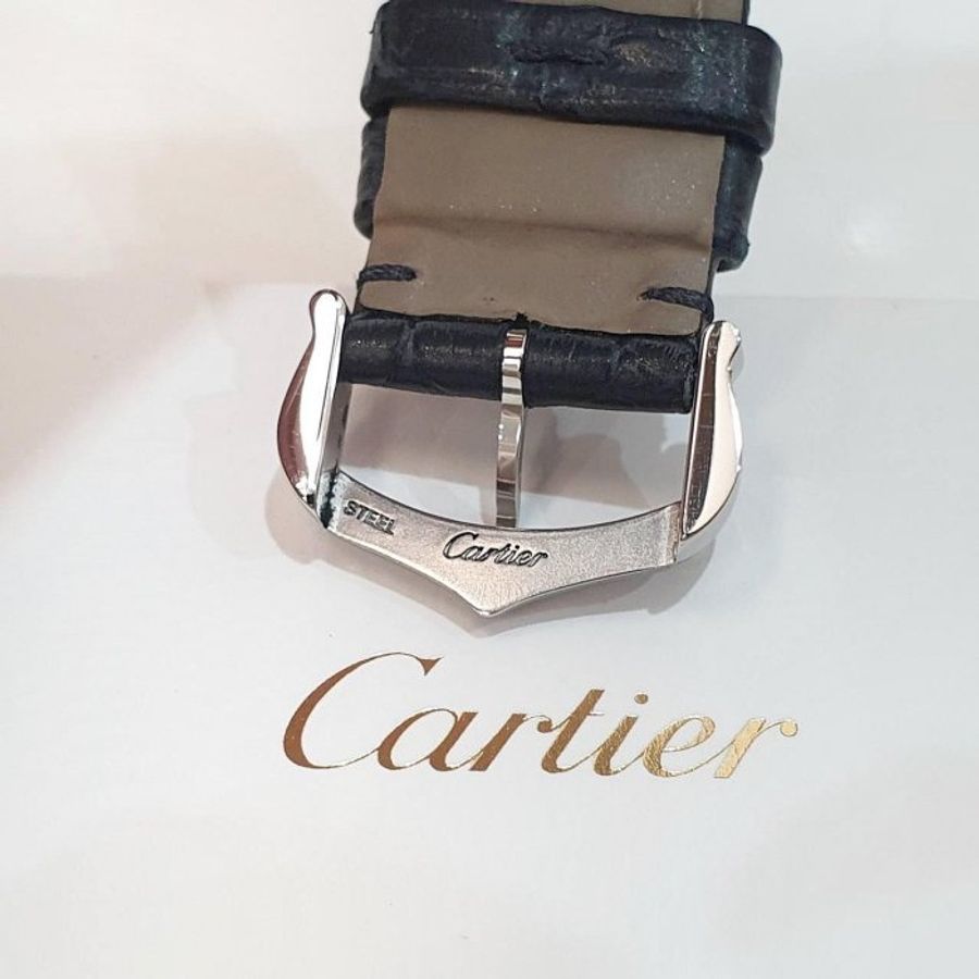 【大眾名錶】Cartier卡地亞 WSSA0022 山度士系列 2021/10 銀面羅馬時標 原廠皮帶/扣 錶徑43.5x31.4mm 石英機芯 大眾名錶G322-7