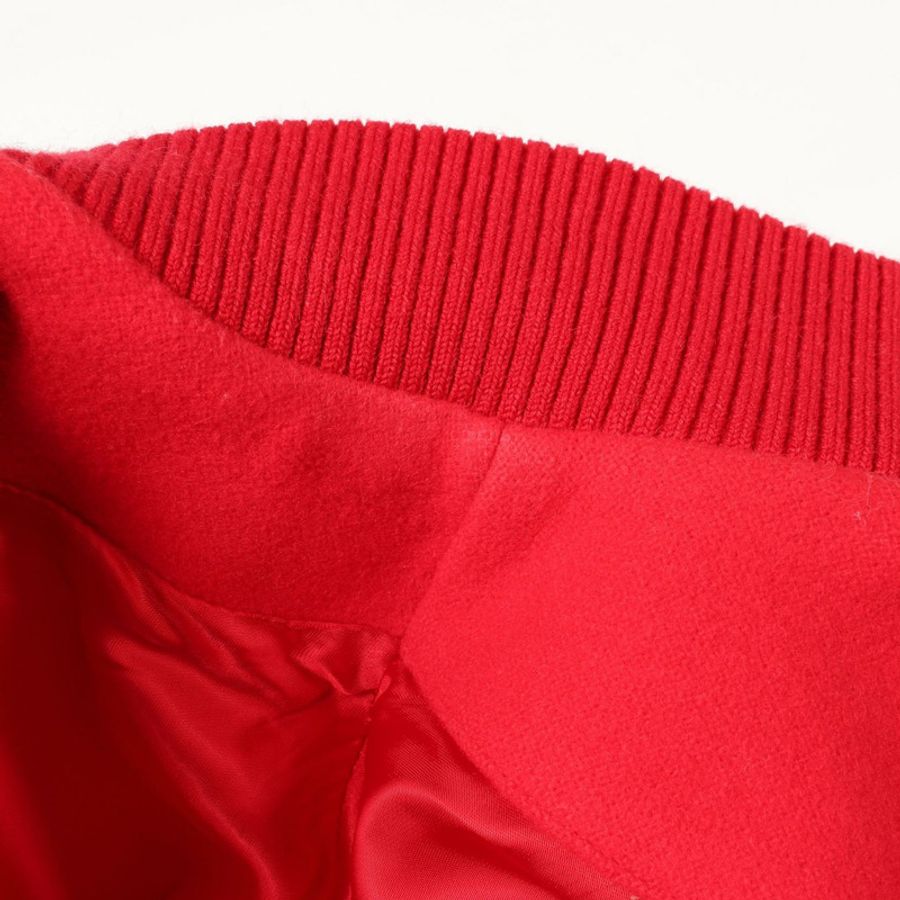 路易威登混紡皮革棒球夾克 其他夾克 RM241 BQV HQL87E 羊毛 紅白紅 二手 男士-5