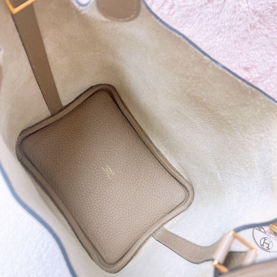 Hermes picotin 18 菜籃子 風衣灰金釦 B-10