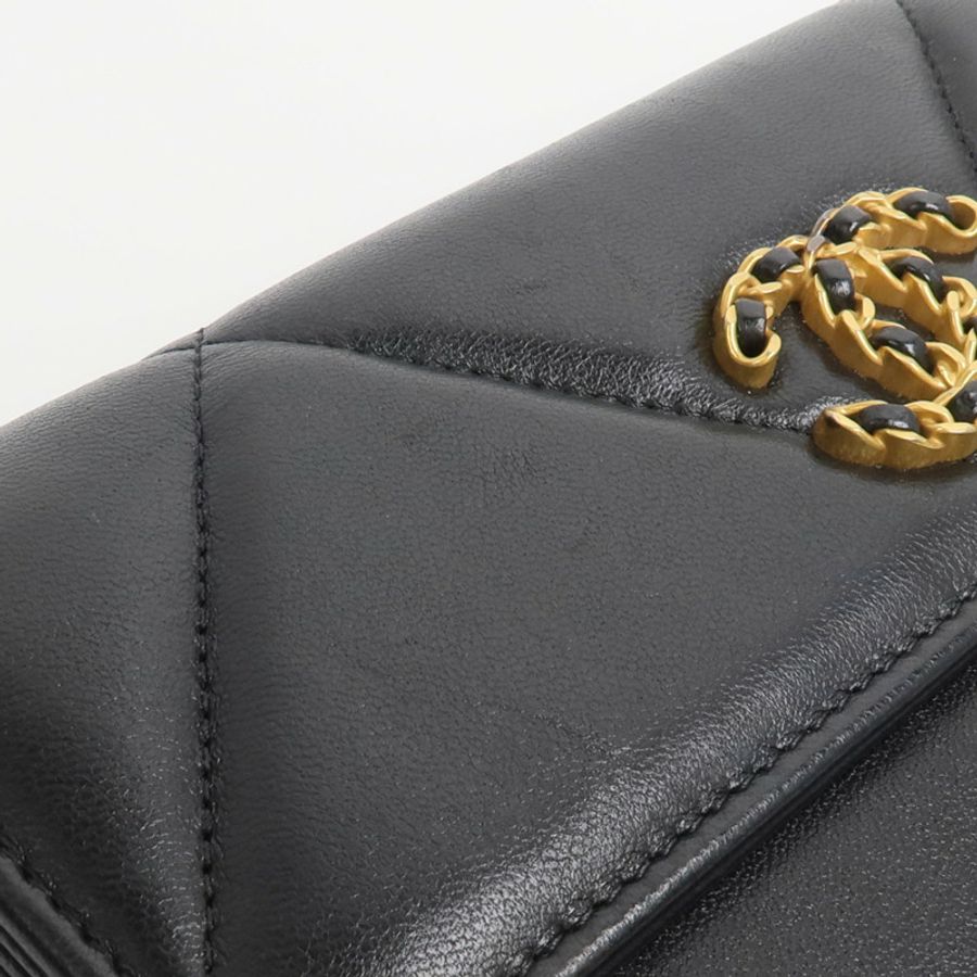 CHANEL 羊皮皮革19 Long Wallet長錢包-11