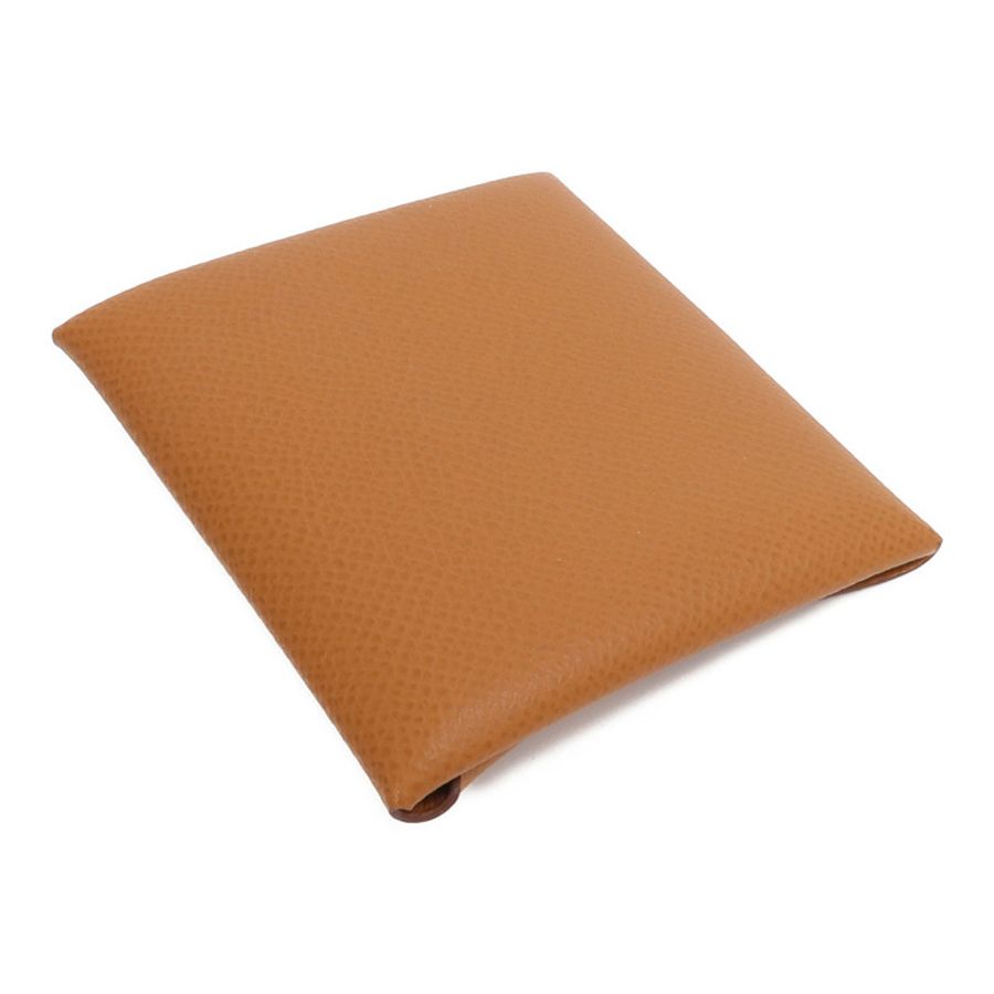 HERMES Epsom皮革Bastia零錢包Gold-4