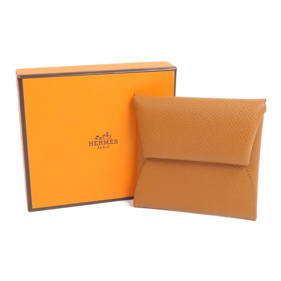 HERMES Epsom皮革Bastia零錢包Gold-13