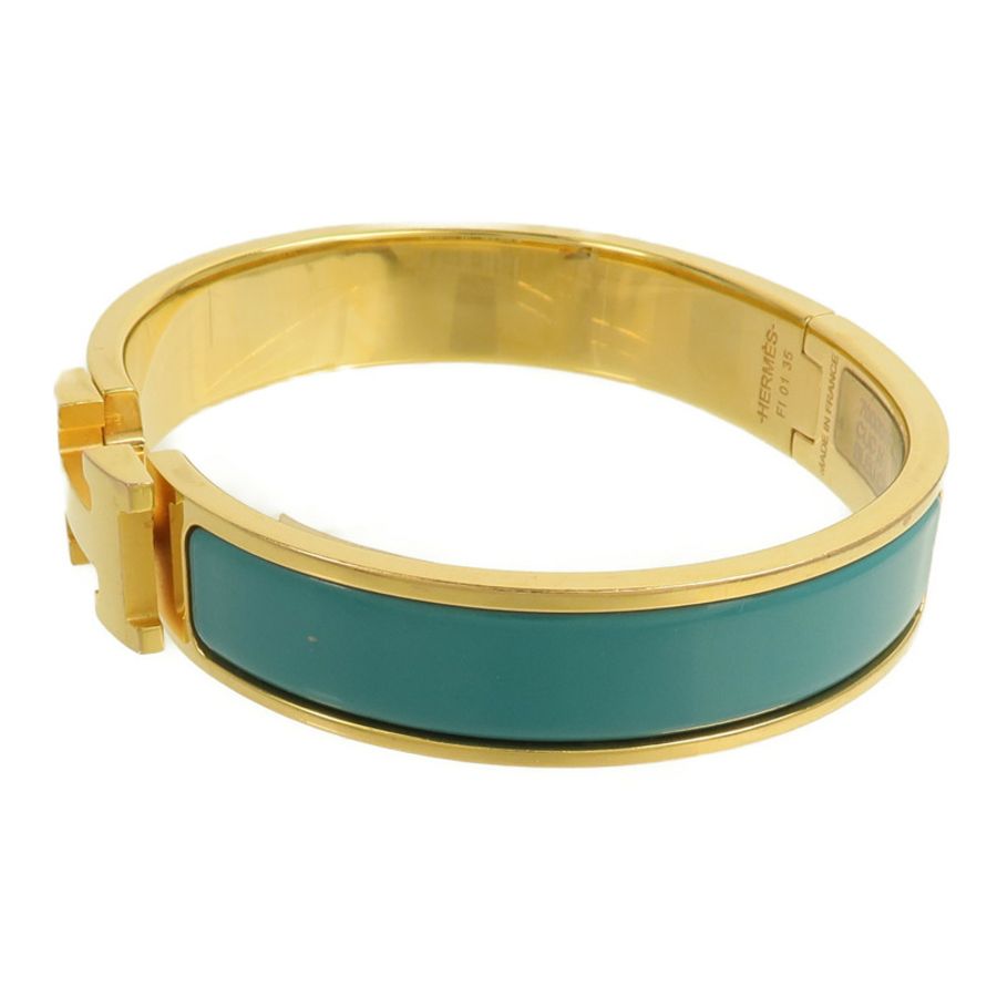 HERMES 金屬Clic-H手鐲Bleu Canard-1