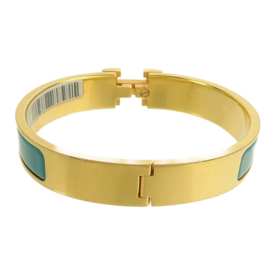 HERMES 金屬Clic-H手鐲Bleu Canard-2