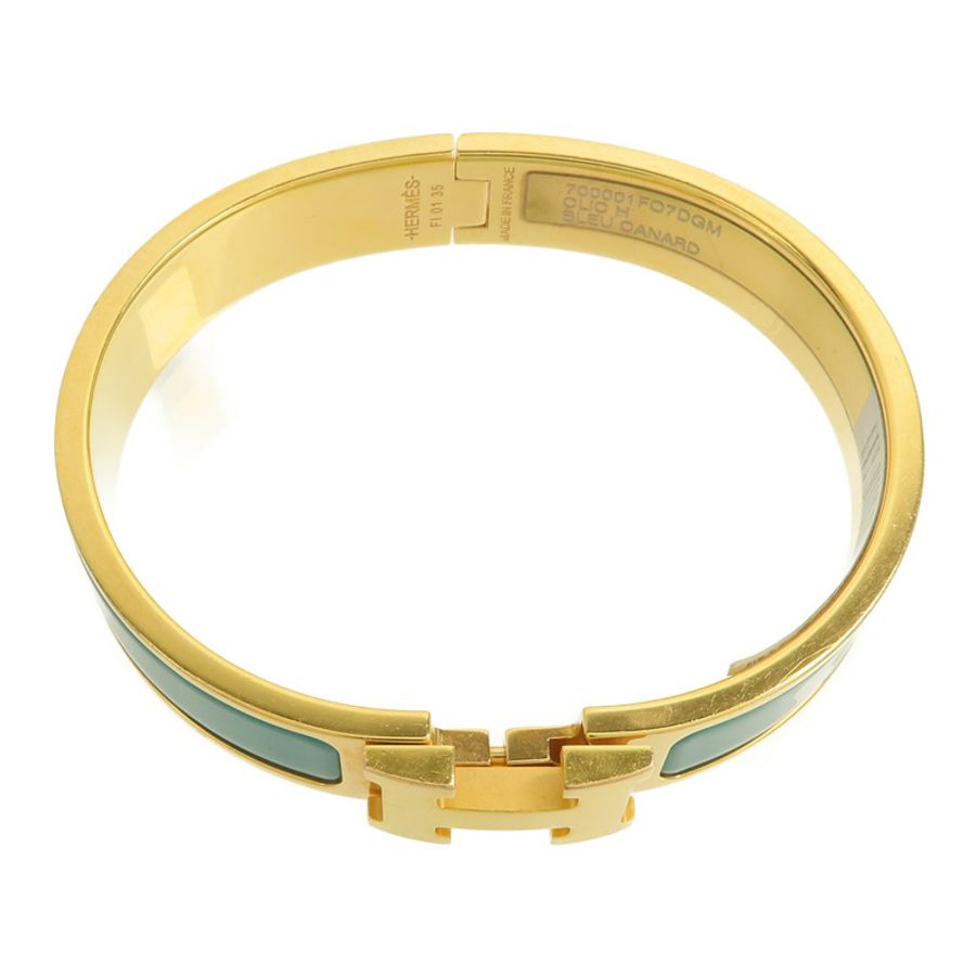 HERMES 金屬Clic-H手鐲Bleu Canard-3