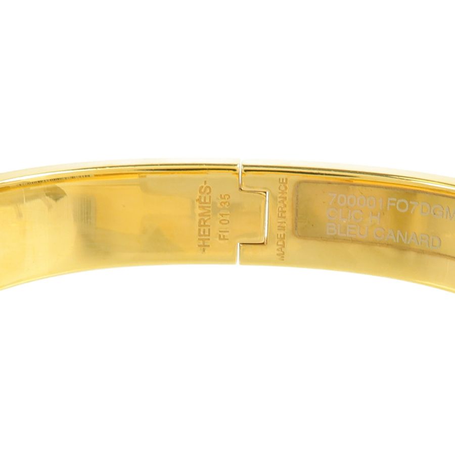 HERMES 金屬Clic-H手鐲Bleu Canard-7