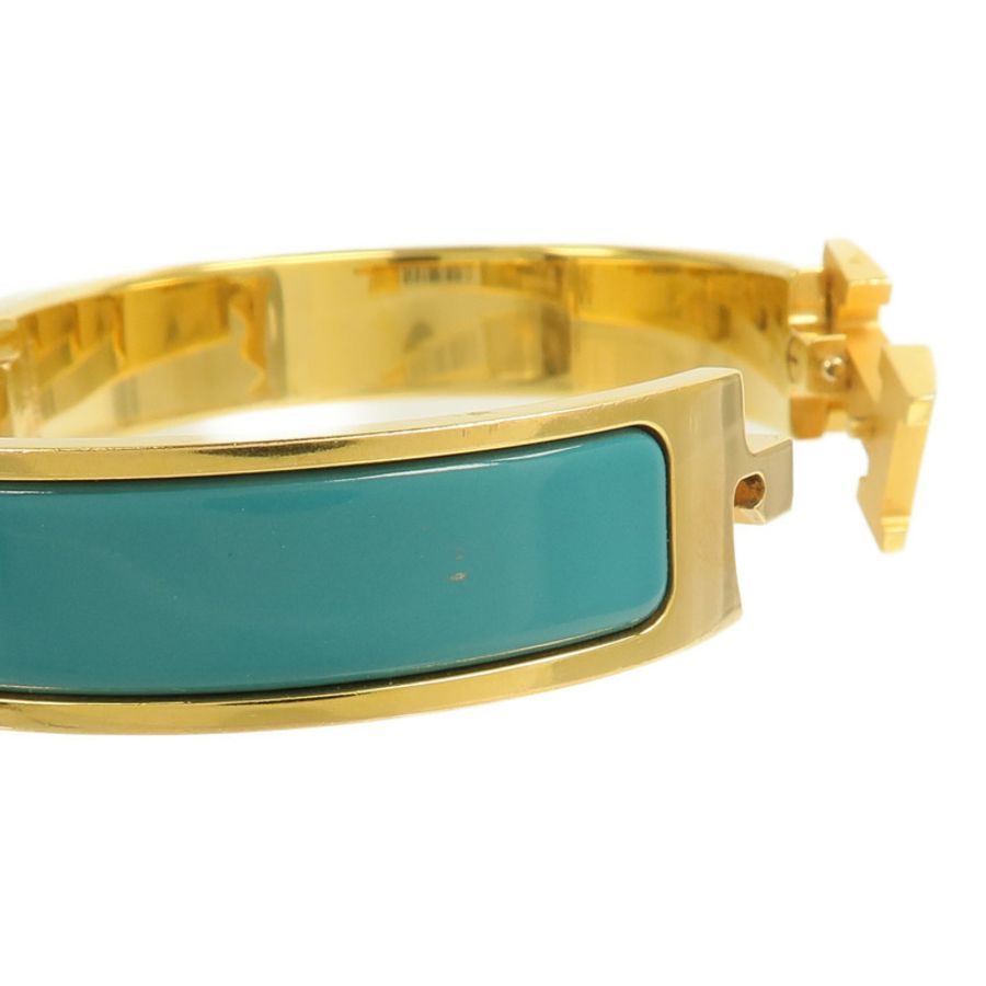 HERMES 金屬Clic-H手鐲Bleu Canard-12